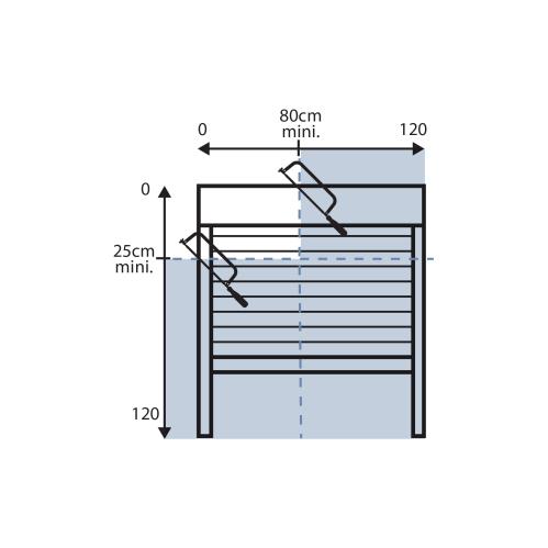 Recoupe volet radio 120x120cm