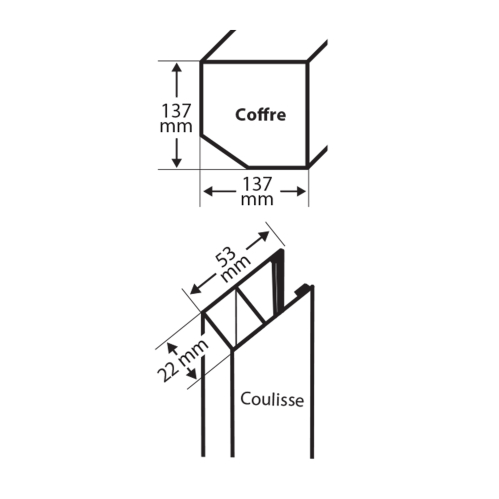 Section coffre volet radio 137 mm